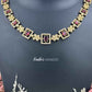 KA1023 - Ruby Square Blossom Necklace