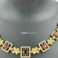 KA1023 - Ruby Square Blossom Necklace