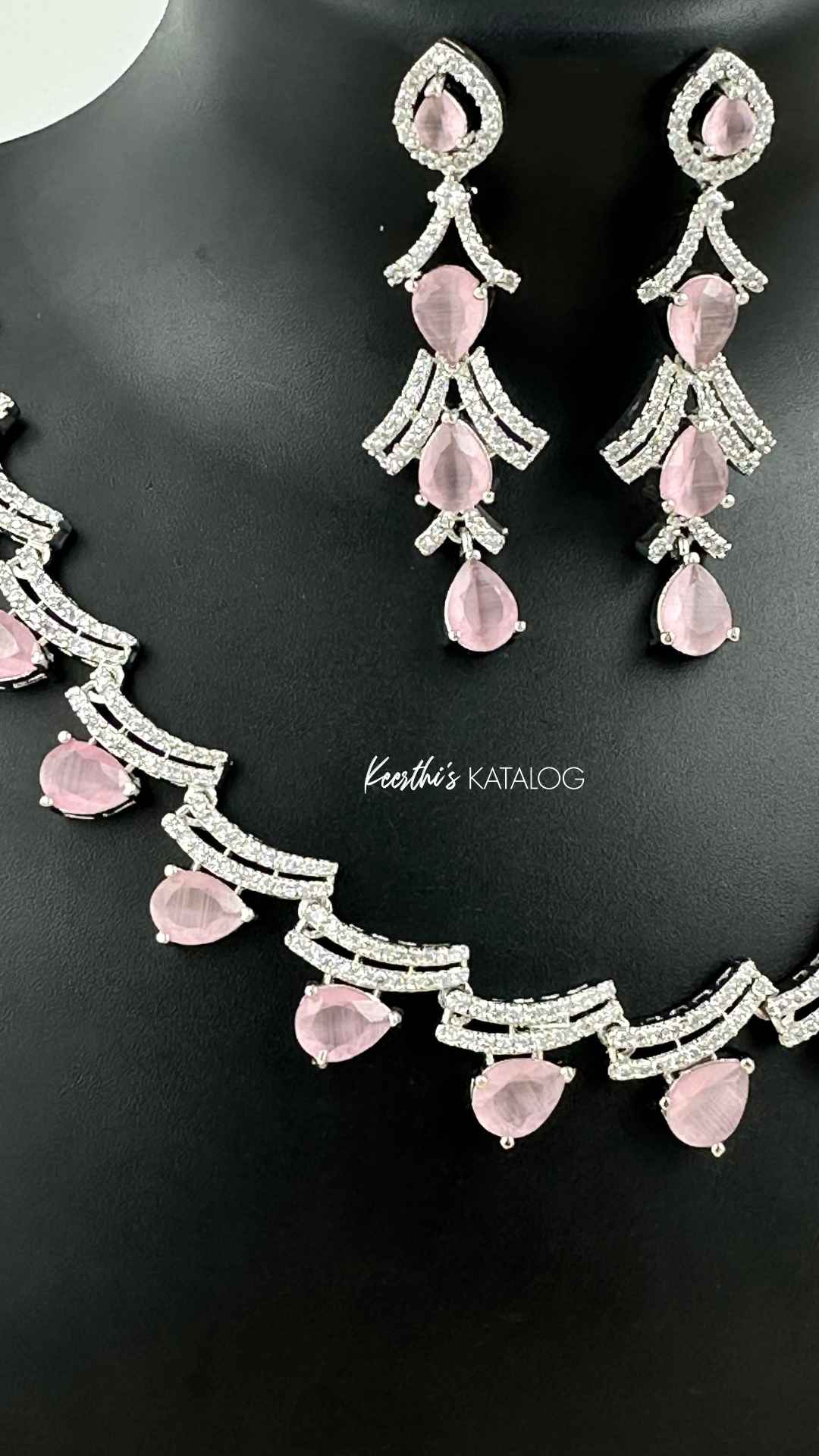 KA1053 - Pink Teardrop Necklace