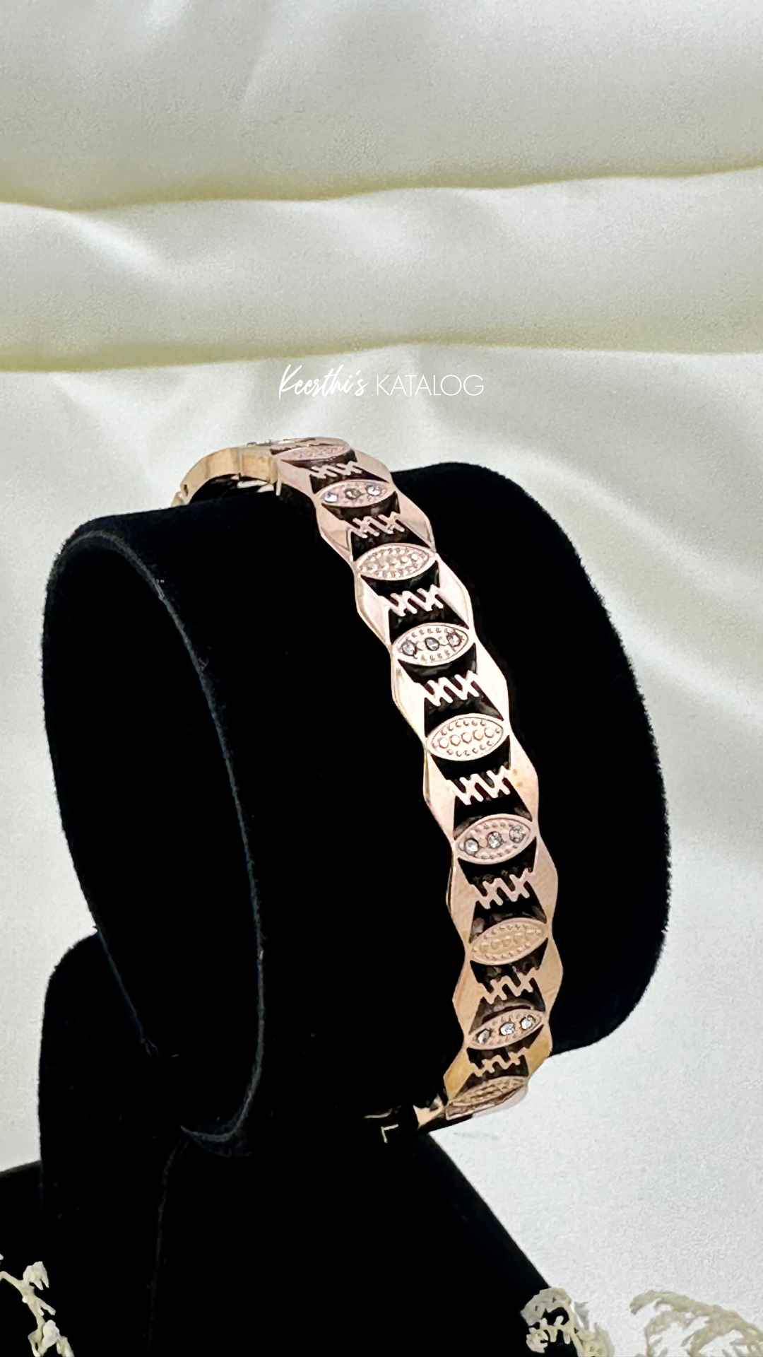 KBD1001 - Rose Wave Charm Bangle