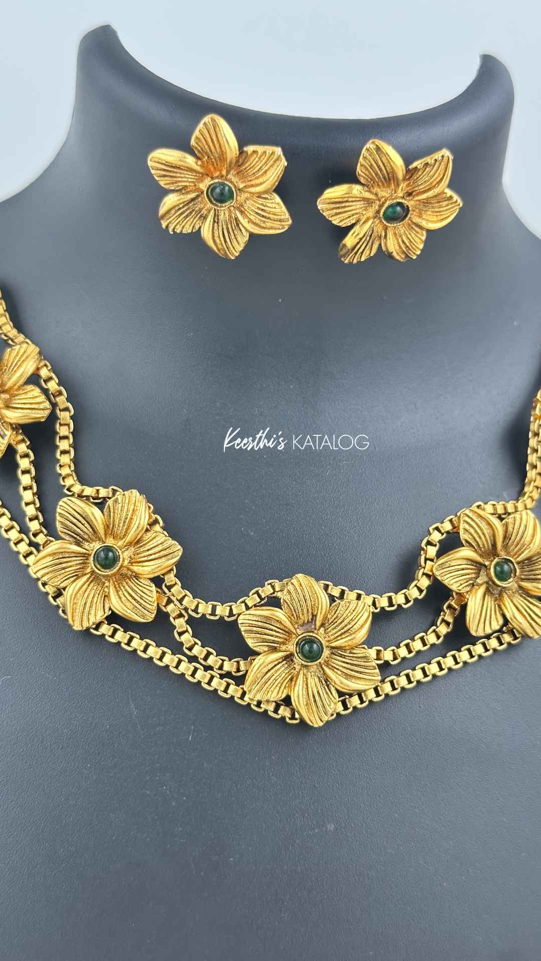 KC1015 - Floral Emerald Choker