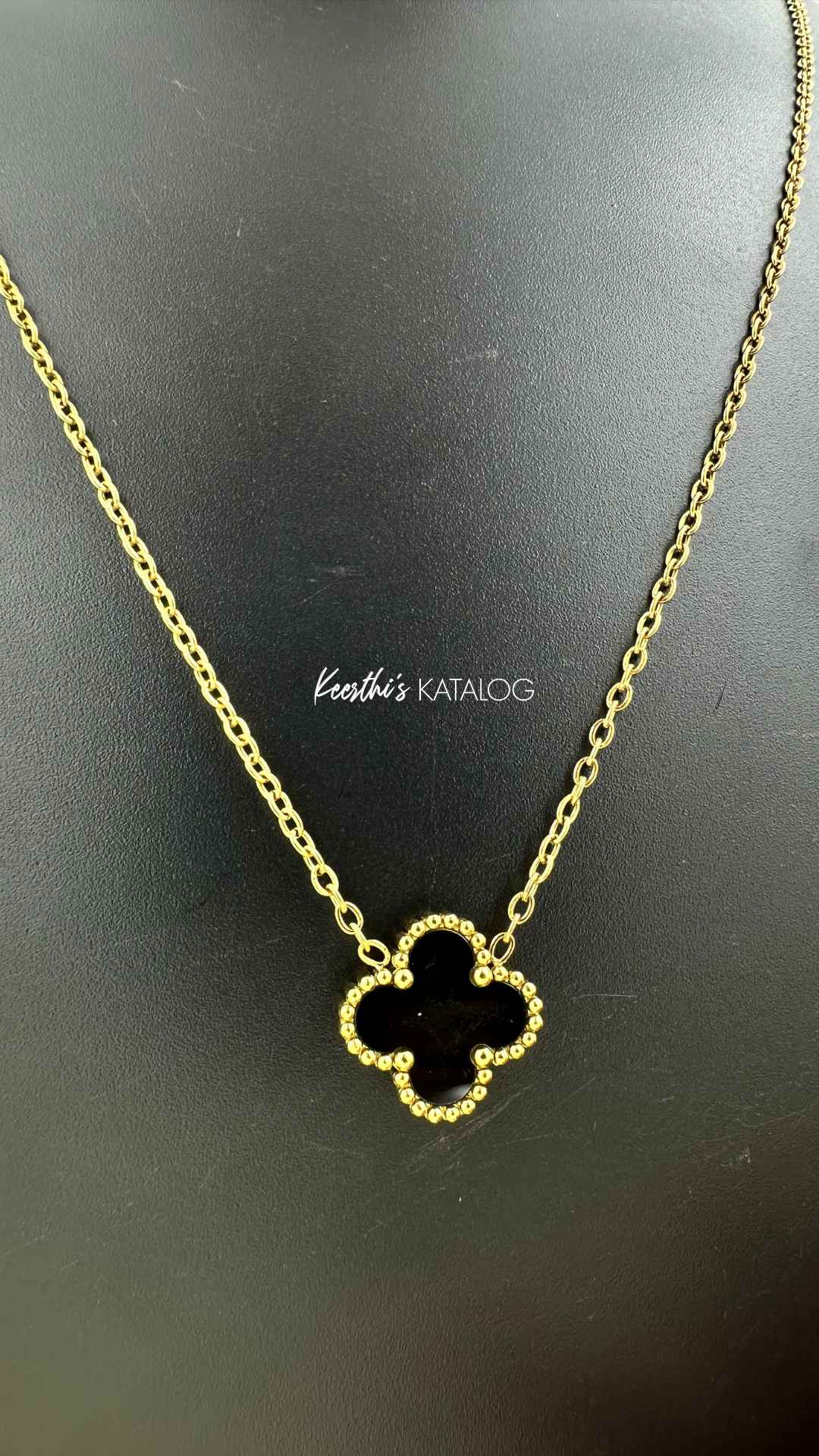 KD1009 - Midnight Clover Necklace