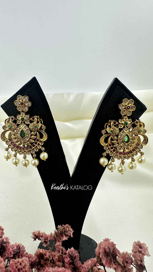 KE1008 - Peacock Pearl Earrings