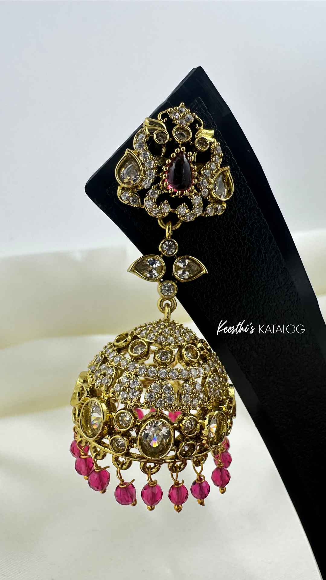 KE1012 - Crimson Elegance Jhumkas