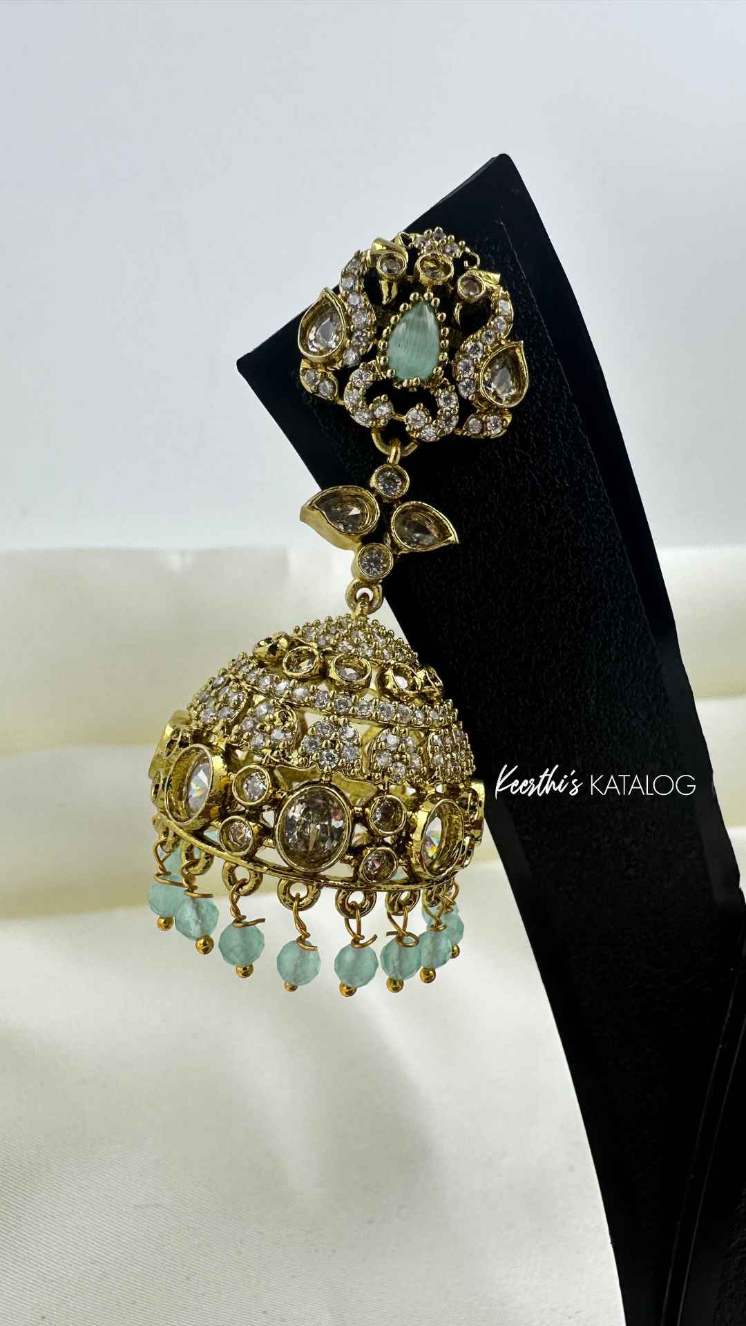 KE1013 - Aqua Glow Jhumkas