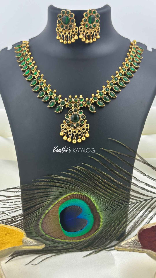 KN1042 - Green Mango Dewdrop Necklace