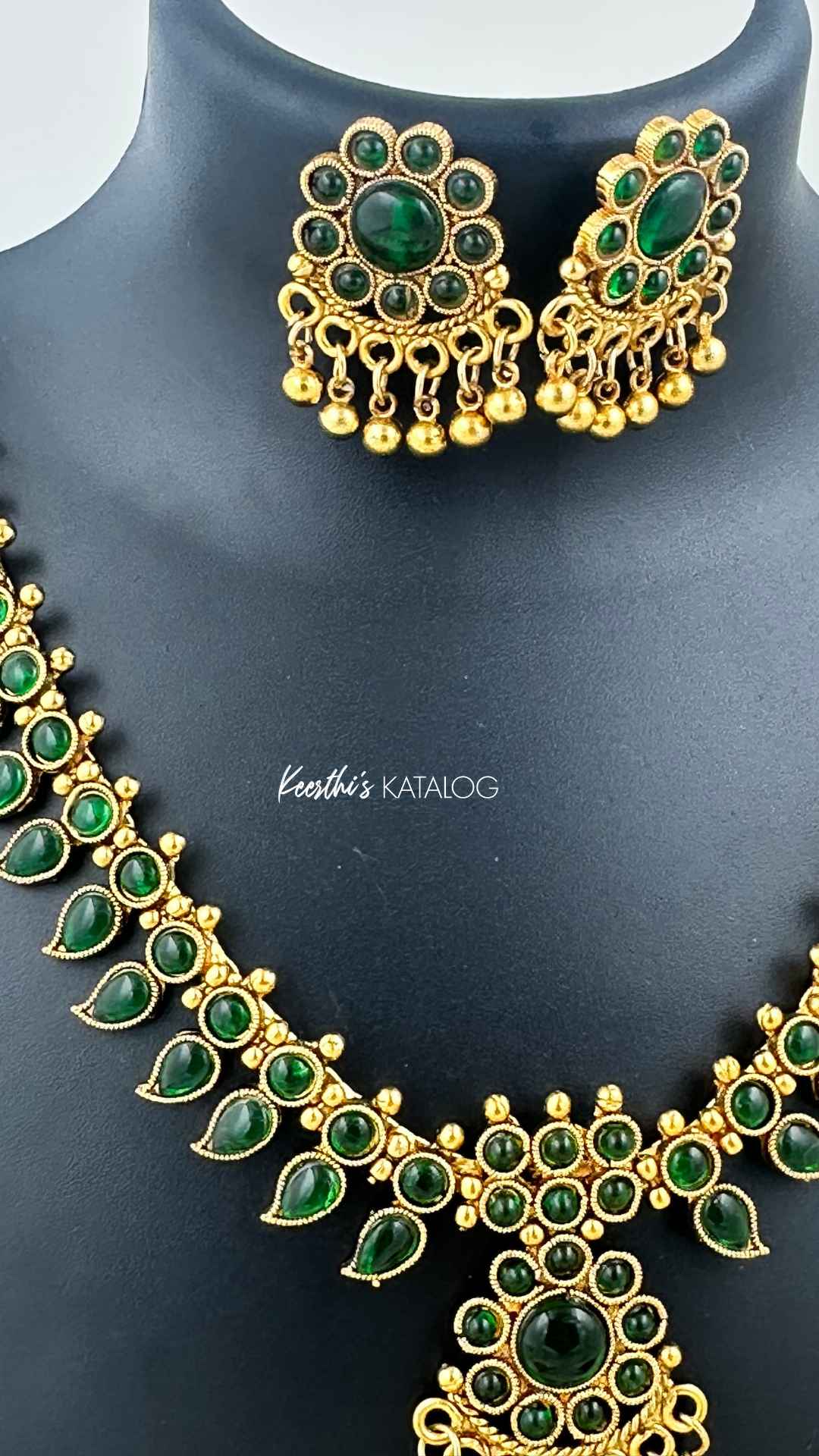 KN1042 - Green Mango Dewdrop Necklace