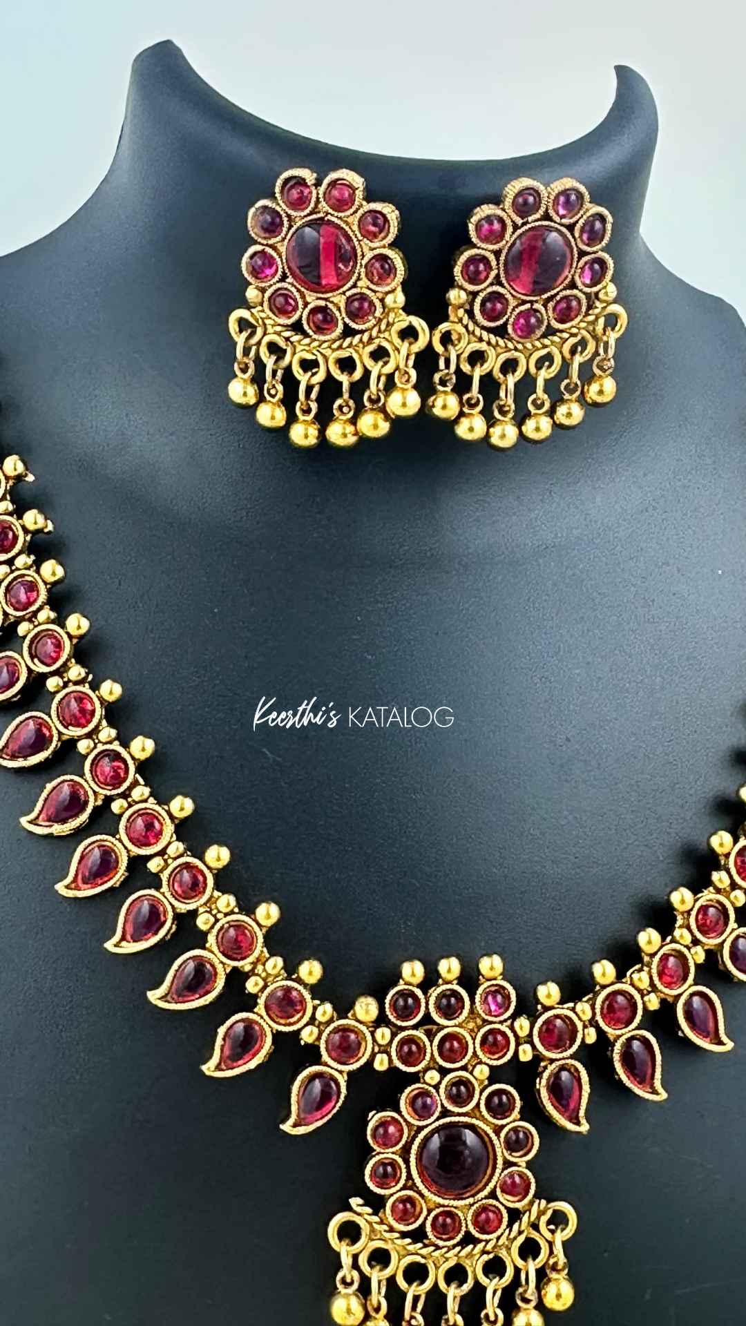 KN1043 - Red Mango Dewdrop Necklace