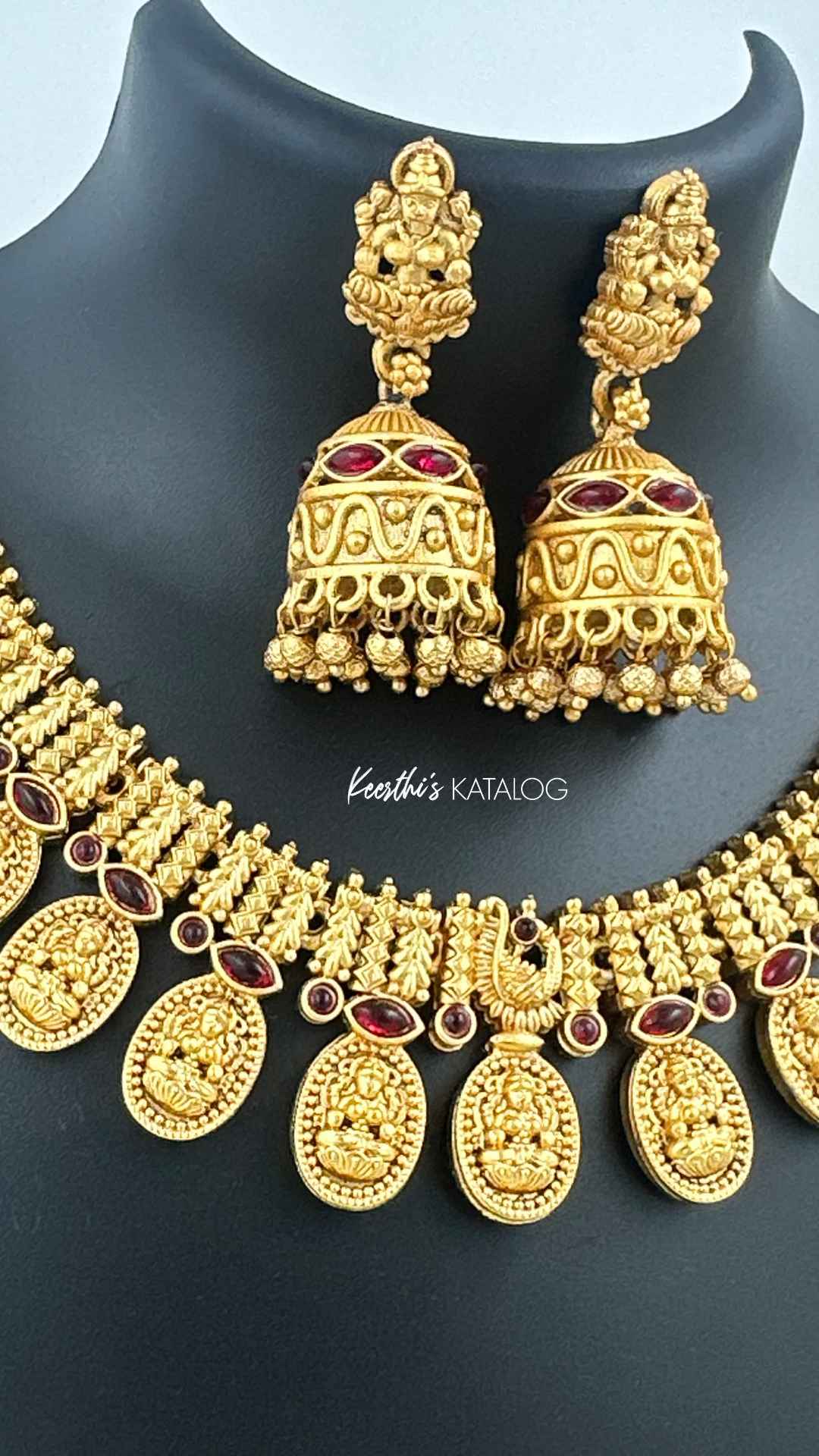 KN1056 - Lakshmi Coin Jhumka Set