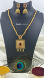 KN1067 - Square Ruby Necklace Set