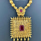 KN1067 - Square Ruby Necklace Set