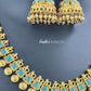 KN1081 - Turquoise Necklace & Jhumka Set