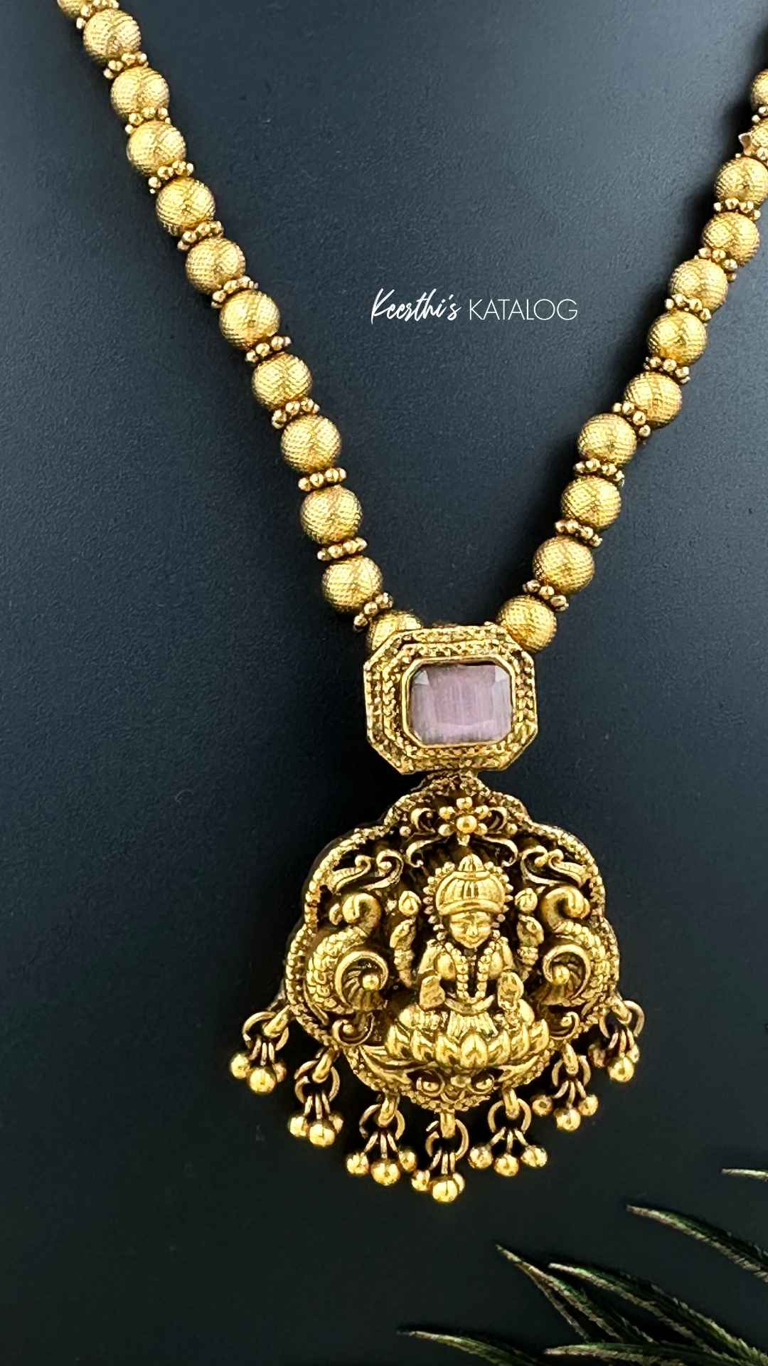 KN1099 - Lakshmi Ball Pastel Pink Necklace