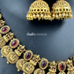 KN1118 - Golden Jhumka Temple Necklace