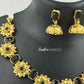 KN1119 - Black Flower Necklace Set