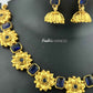 KN1120 - Sapphire Flower Necklace Set