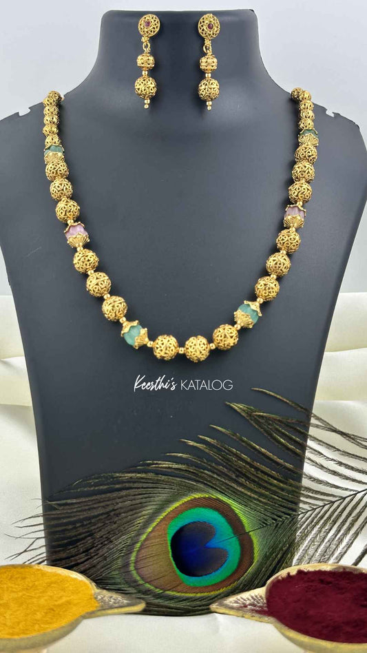 KN1127 - Mixed Gem Ball Chain Set