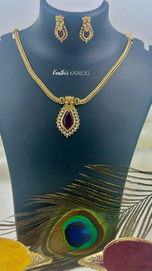 KN1165 - Rathna Bloom Necklace Set